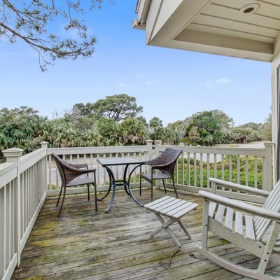 Villa with screened porch & fabulous views - just across the street from the beach